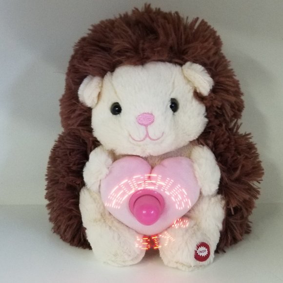 Hedgehog hugs soft plush with music and changing fan - Picture 1 of 4